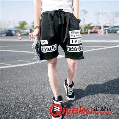 2015夏装新款潮流印花运动休闲裤 型男必备的跑男五分裤